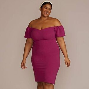 NWT DB Studio Plus Size 20 Off-The-Shoulder Puff Sleeve Midi Dress